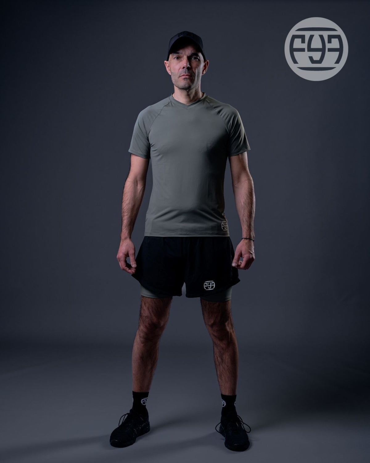 Short sport homme EXCEED Black Kaki