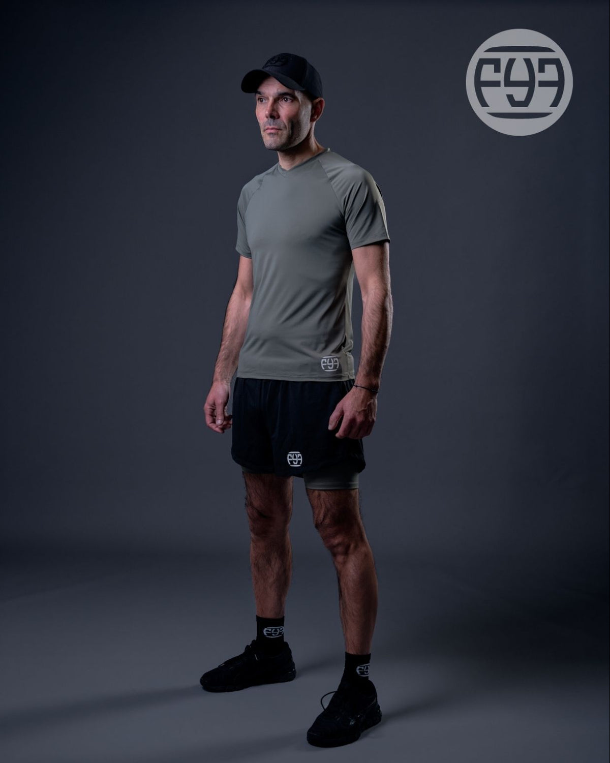 Short sport homme EXCEED Black Kaki