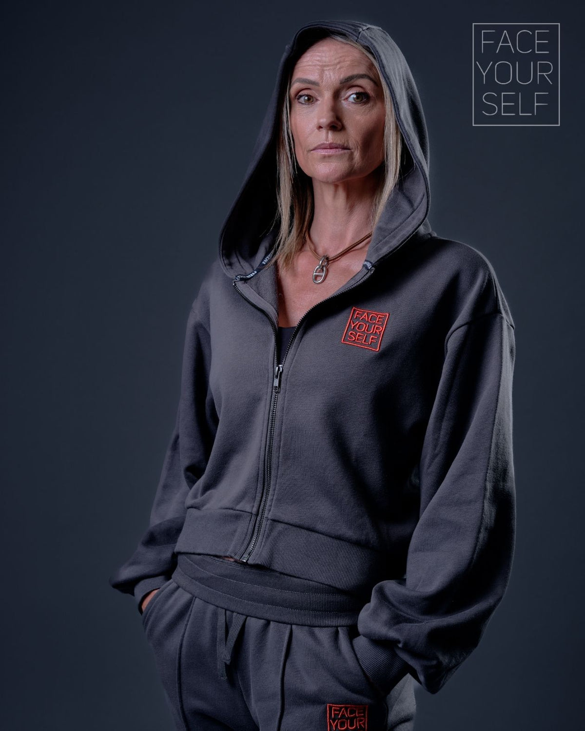 Veste zippée femme PROUD Gris foncé