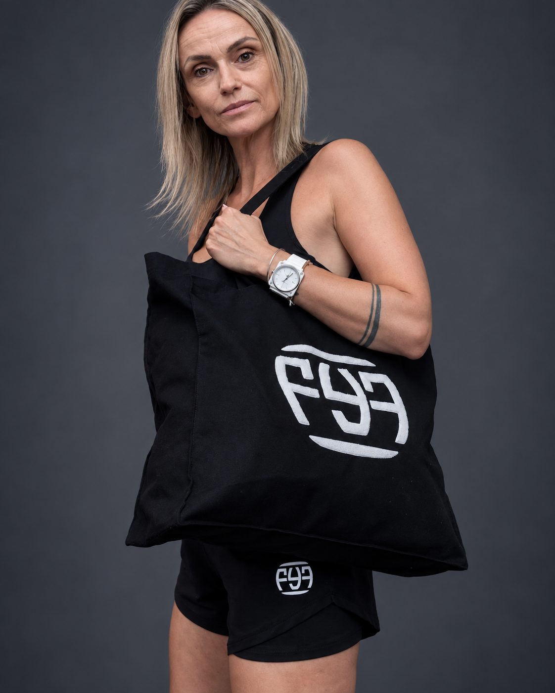 Tote Bag universel MOOVE Black logo Ecru
